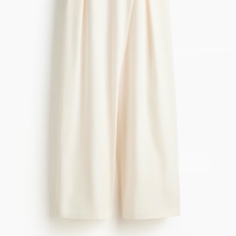 NWT - H&M Elegant Cream Wide-Leg Pants